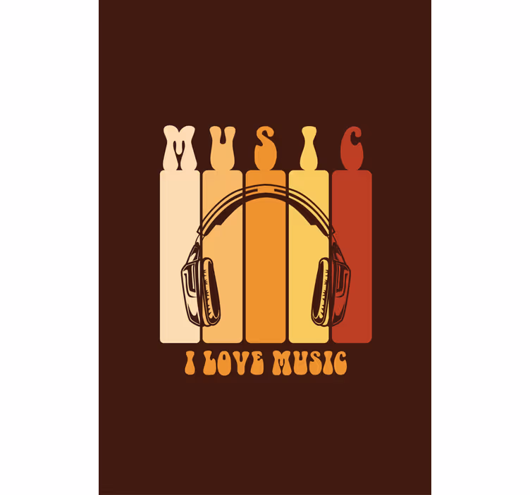 Persiana enrollable frase diseño de auriculares de música - TenVinilo