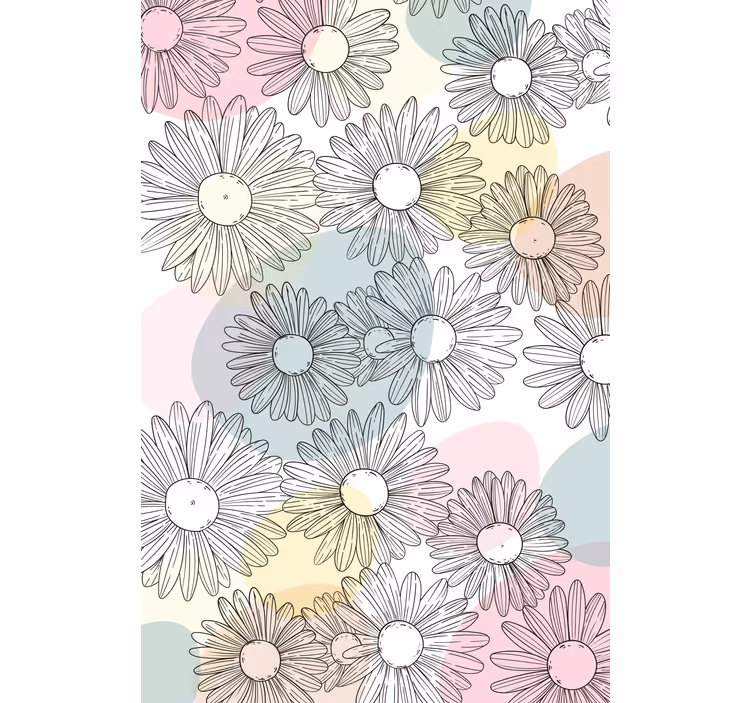 Persiana enrollable floral margaritas y tonos pastel - TenVinilo