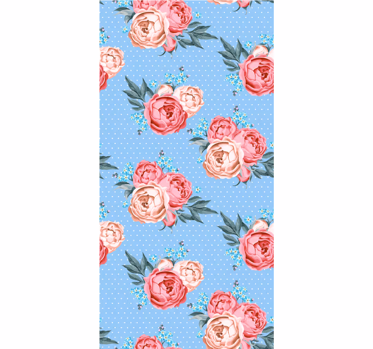 Estor flores Patrón de flores pintadas de rosa - TenVinilo