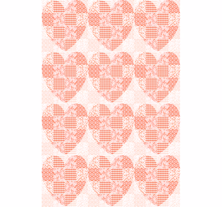 Persiana enrollable romántica patrón de corazón de patchwork - TenVinilo
