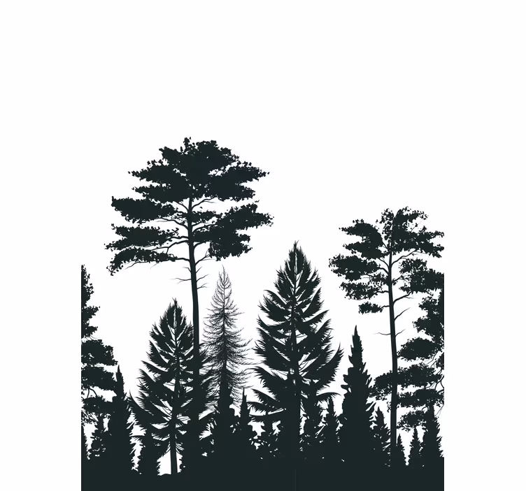 Persiana enrollable árboles escena de silueta de bosque - TenVinilo
