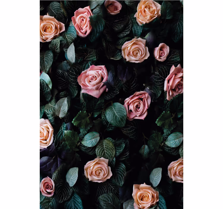 Persiana enrollable floral patrón de rosas realistas - TenVinilo
