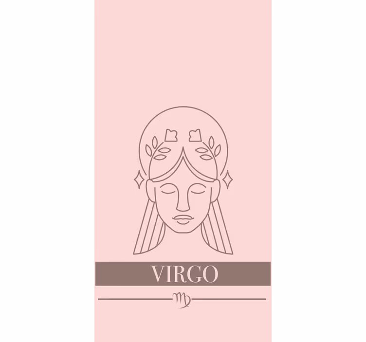 Persiana enrollable diseño de tarjeta rosa de virgo - TenVinilo