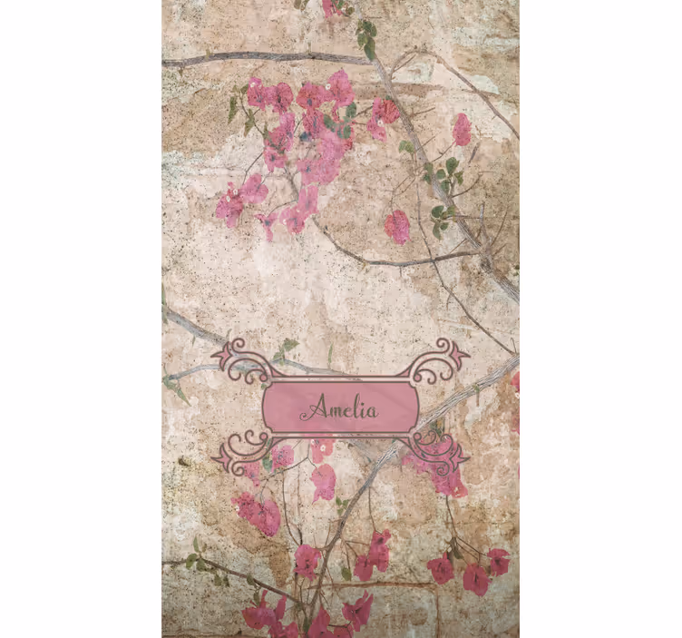 Persiana enrollable floral elegancia floral con nombre - TenVinilo