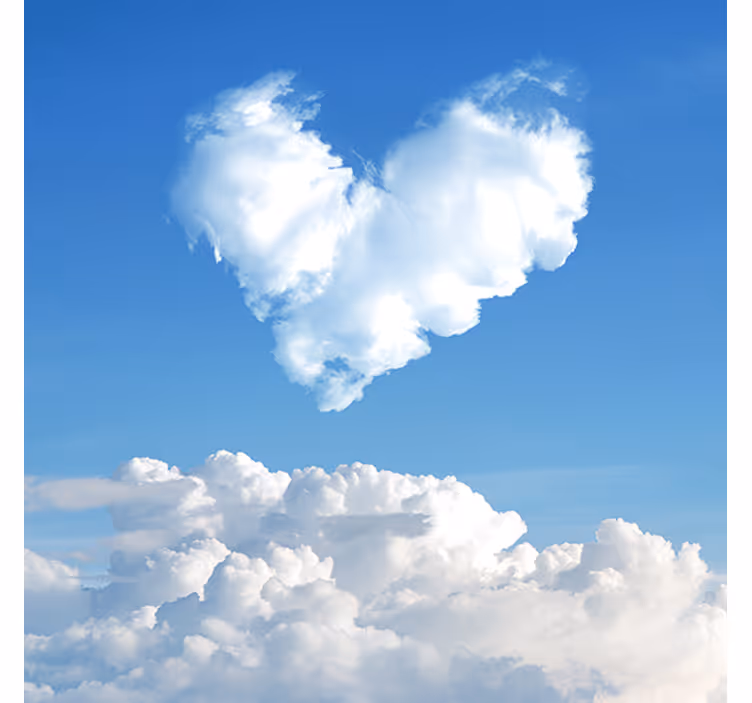 Persiana enrollable romántica nube en forma de corazón - TenVinilo