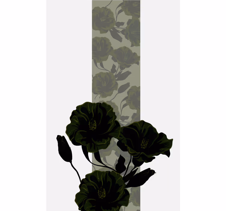 Persiana enrollable flores arreglo de rosa verde - TenVinilo