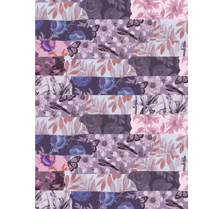 Estor estilo floral Collage de flores - TenVinilo