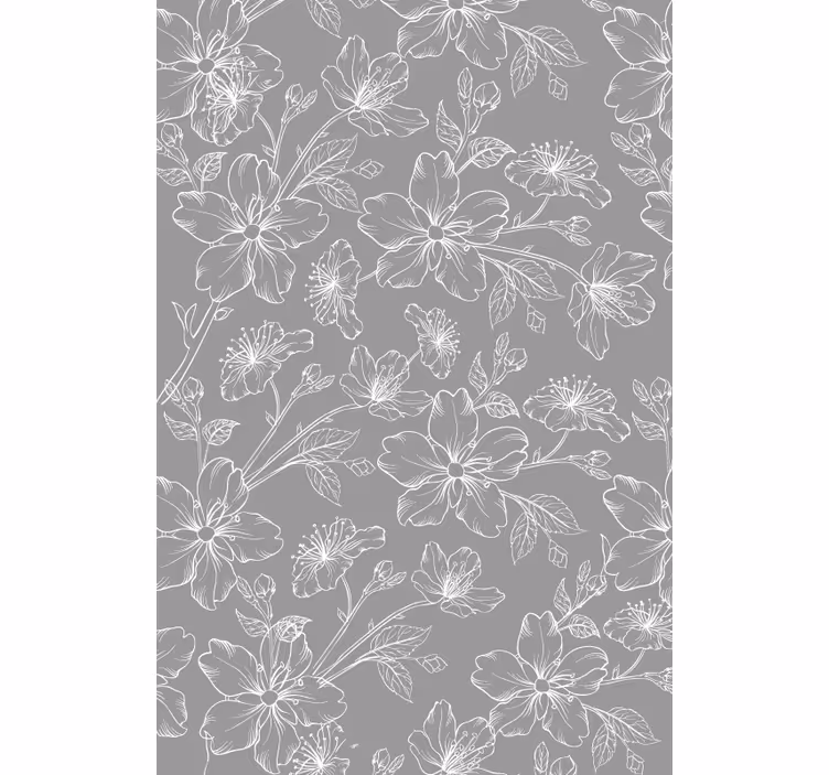 Estor estilo floral patrón grisPatrón gris - TenVinilo