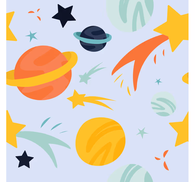 Estor infantil patrón de planetas - TenVinilo