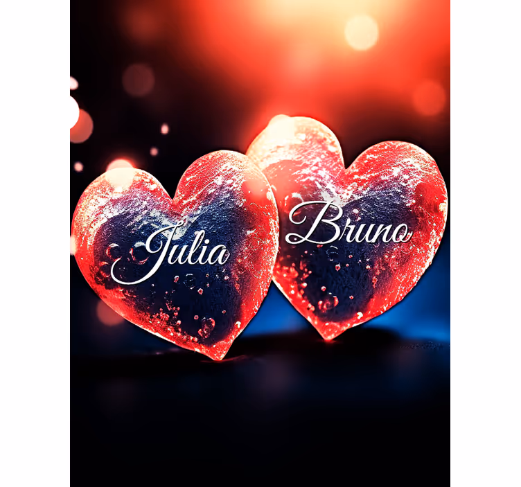 Estor personalizable corazones con nombre - TenVinilo