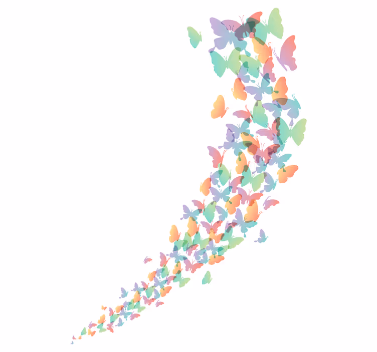 Estor de mariposas volando en linea - TenVinilo