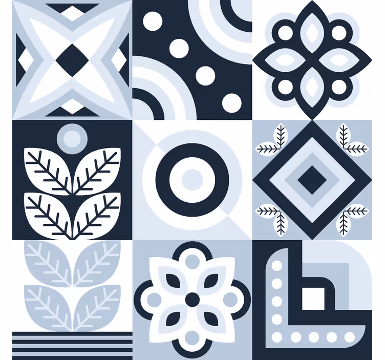 Estor estilo nórdico patrón de azulejos - TenVinilo