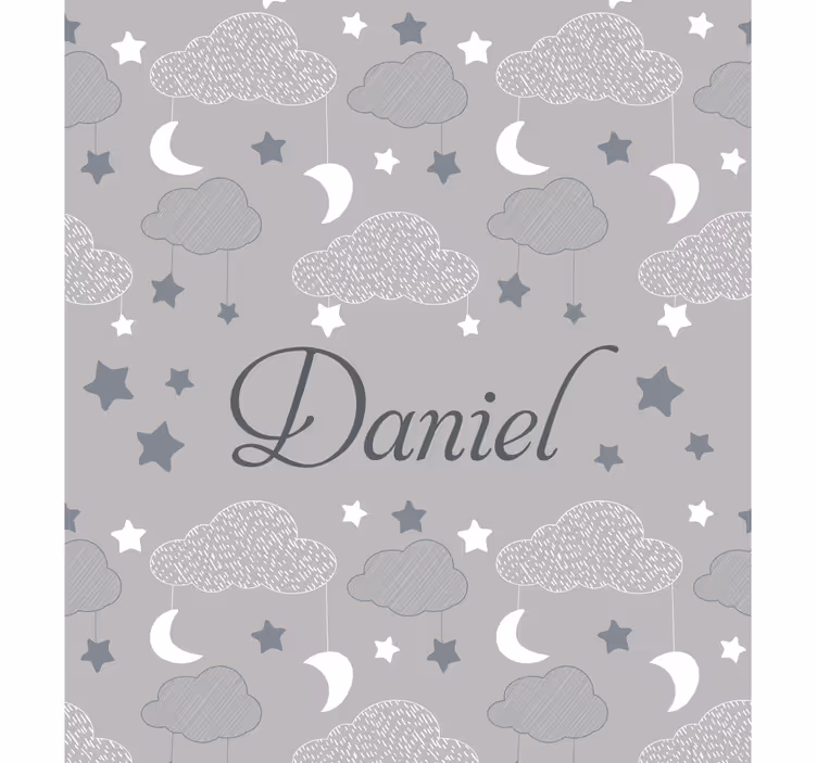 Persiana enrollable personalizable nubes estrelladas grises - TenVinilo