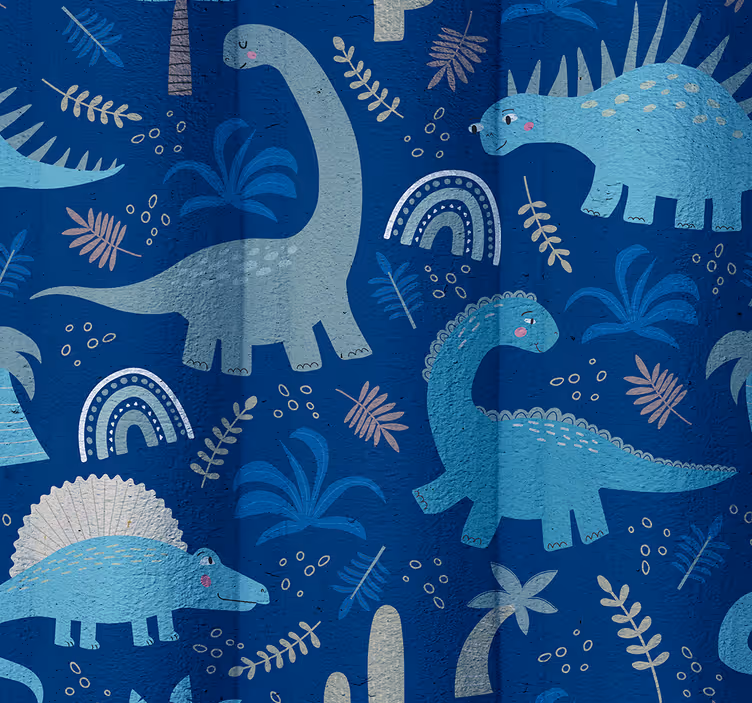 Persiana enrollable dinosaurios tonos azules - TenVinilo