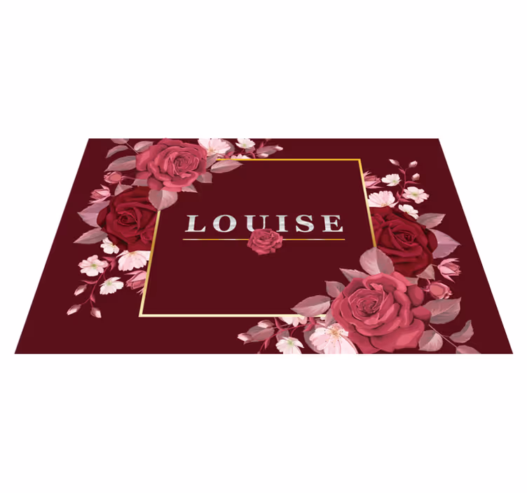 Mantel individual elegante con nombre de rosas - TenVinilo