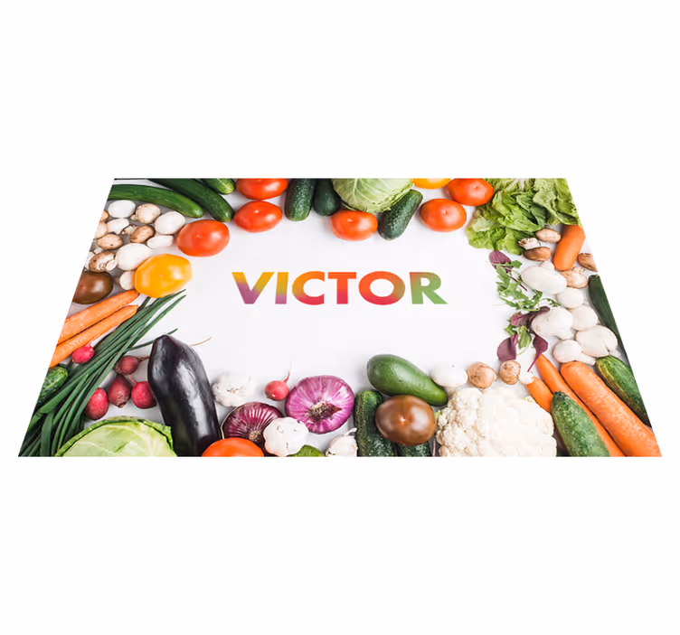 Mantel individual con nombre surtido de frutas - TenVinilo