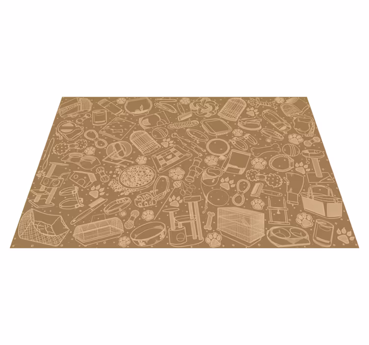 Individual mesa patrón elementos de cocina intrincados - TenVinilo