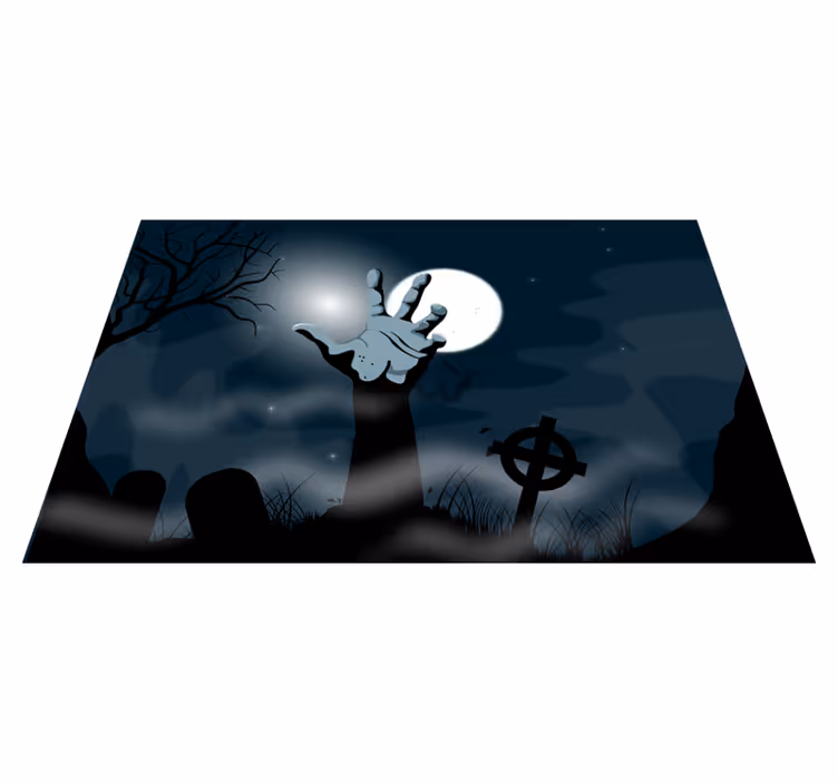 Individual mesa halloween escena de cementerio espeluznante - TenVinilo