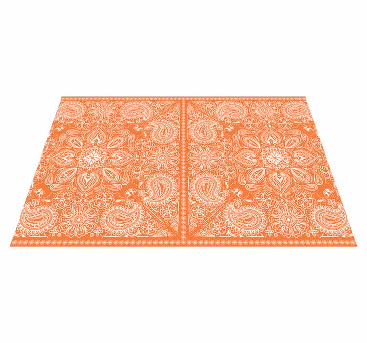 Individual mesa patrón diseño naranja intrincado - TenVinilo