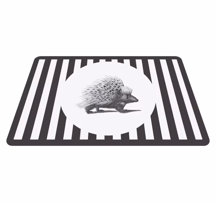 Individual mesa original diseño silueta de puercoespín - TenVinilo