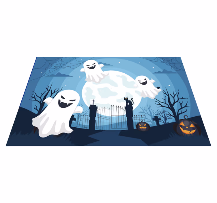 Mantel individual Halloween fantasmas aterradores - TenVinilo