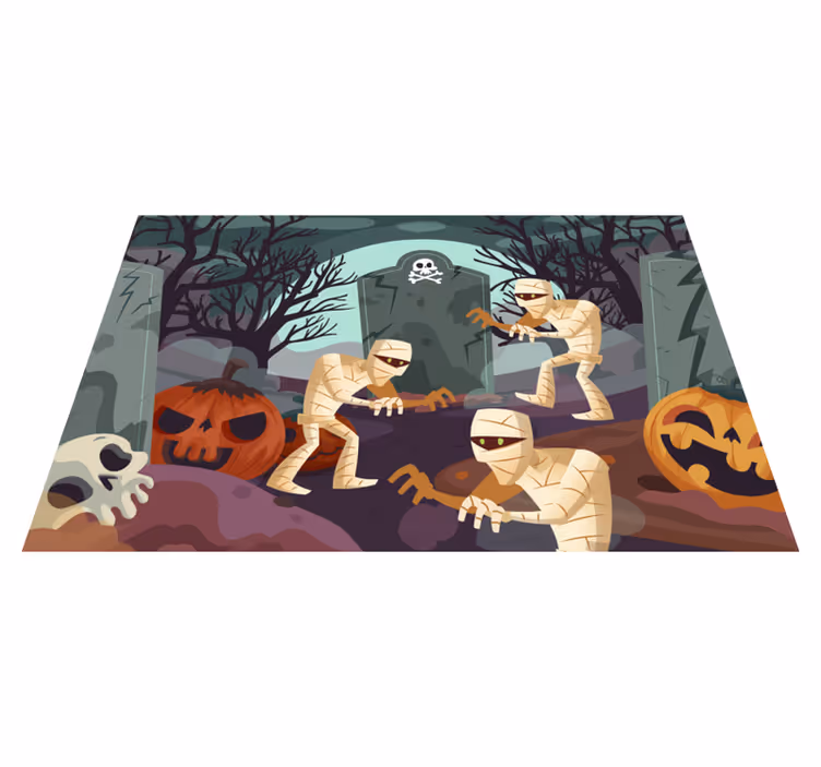 Individual mesa halloween momias emergentes cementerio - TenVinilo