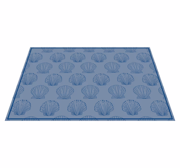 Mantel individual conchas tonos azules - TenVinilo