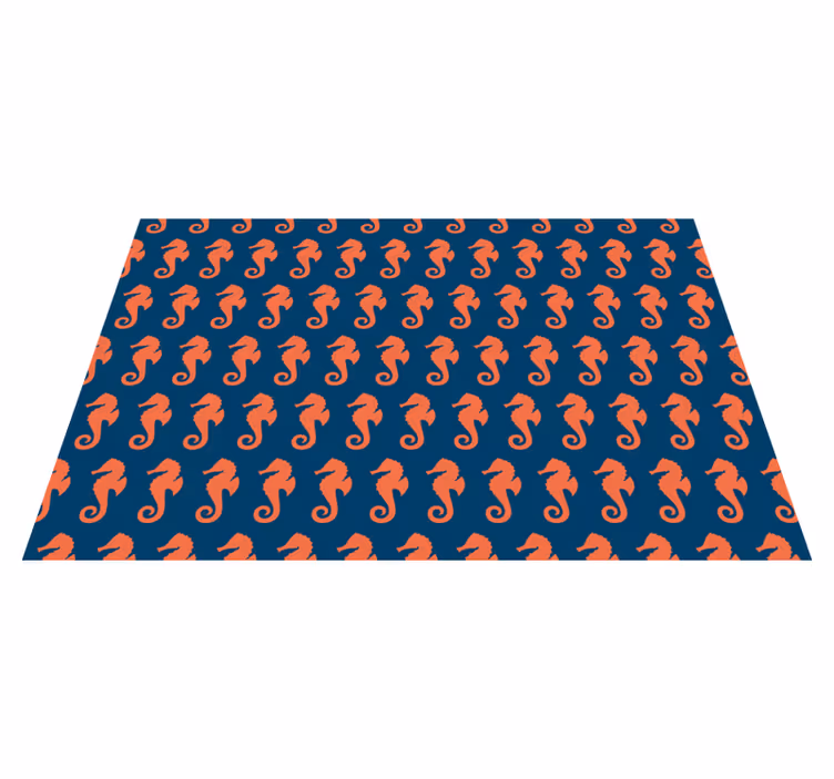 Mantel individual rectangular Patrón de caballito de mar naranja - TenVinilo