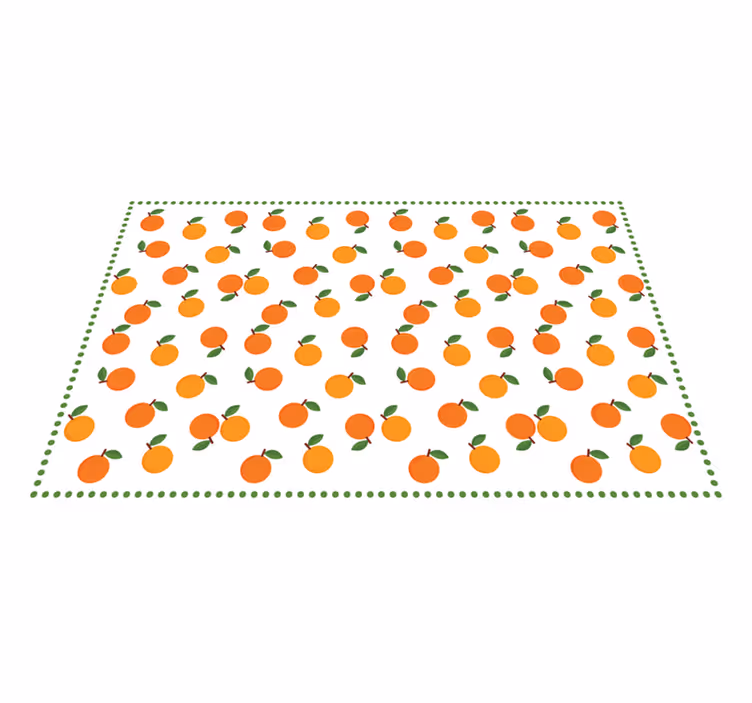 Individual mesa original naranjas con hojas verdes - TenVinilo