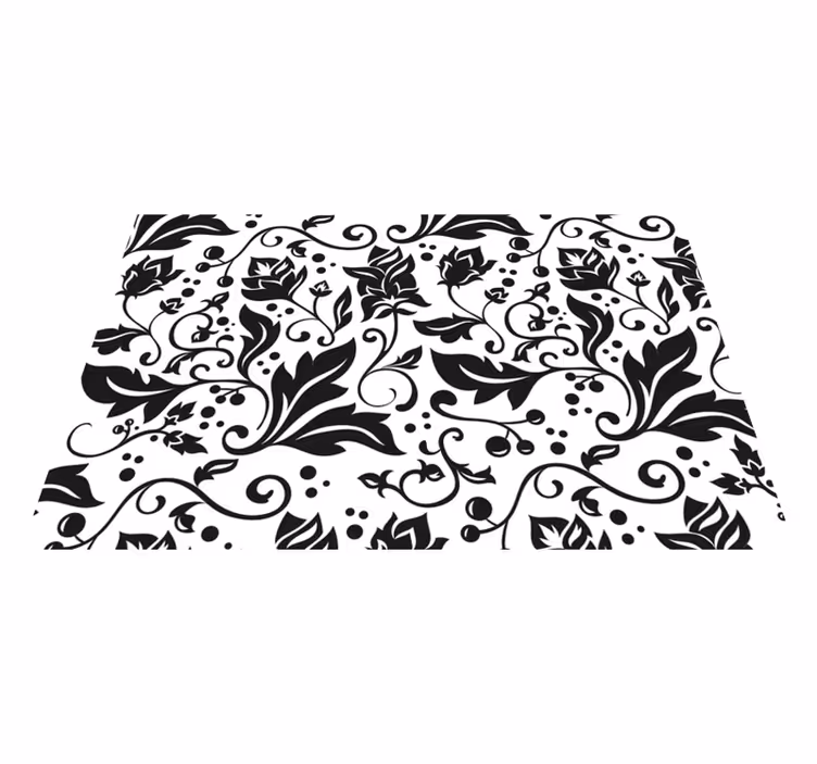 Individual mesa patrón floral negro - TenVinilo