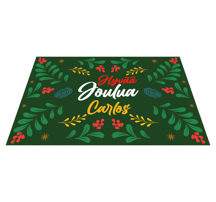 Individual mesa navideño patrón de vegetación festiva - TenVinilo