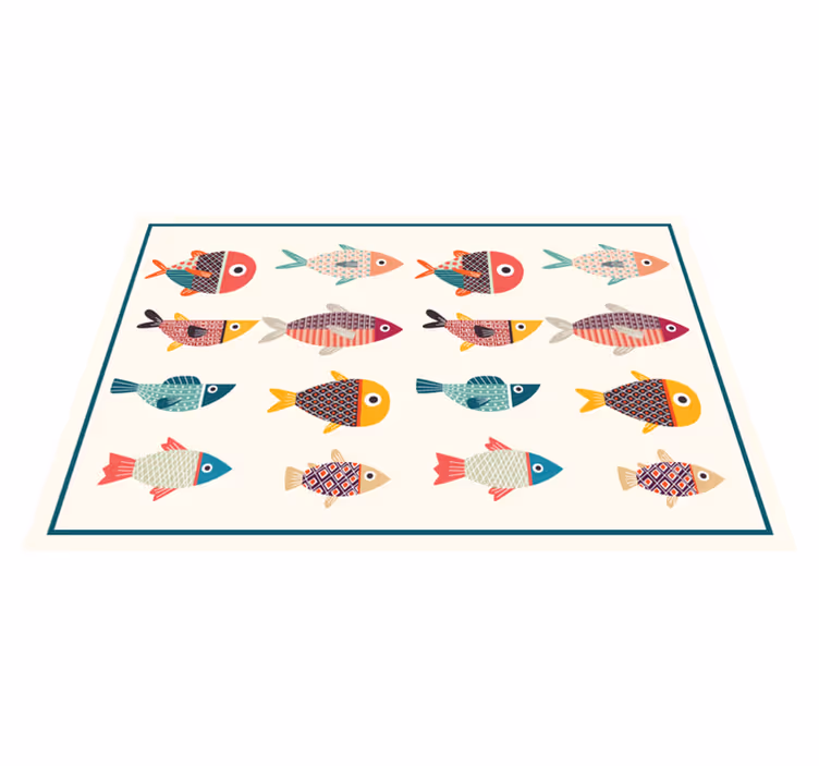 Individual mesa original patrones de peces coloridos - TenVinilo