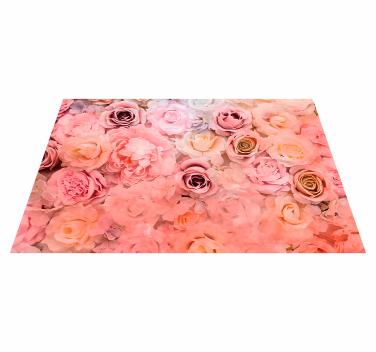 Individual mesa patrón rosa floral - TenVinilo