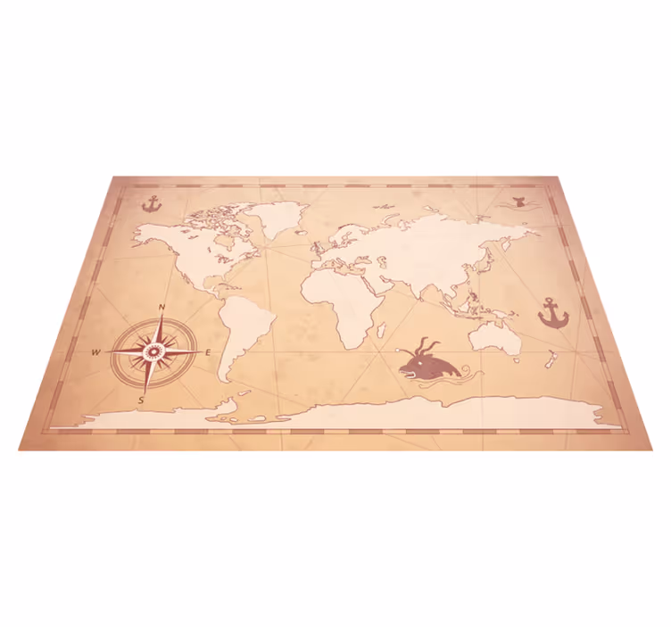 Individual mesa original ilustración mapa mundi - TenVinilo