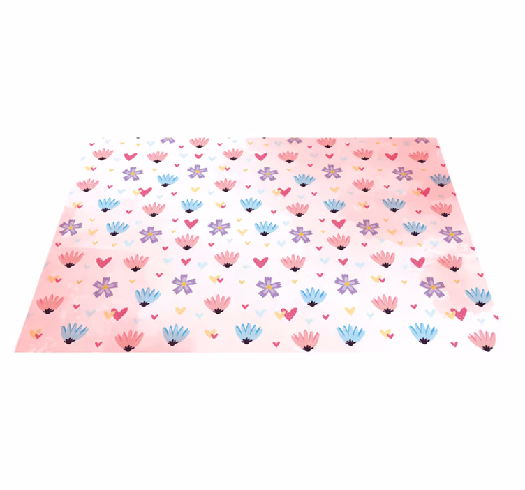 Individual mesa infantil patrones de corazón floral - TenVinilo