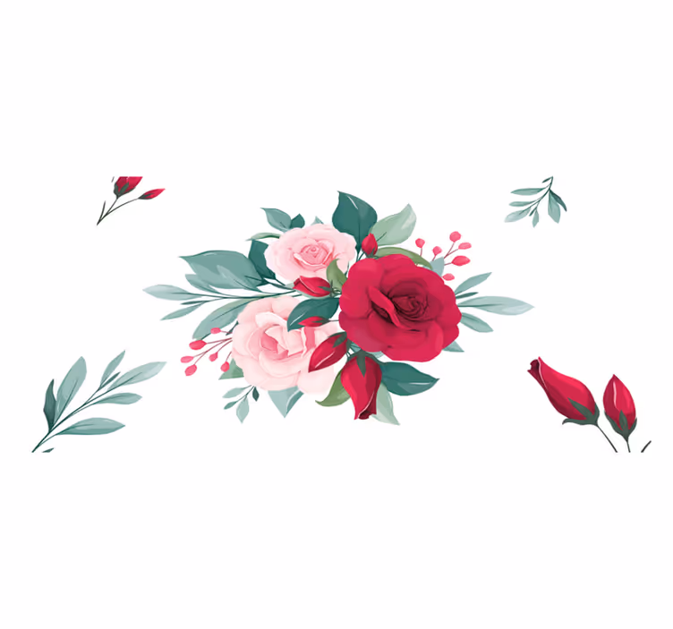 Manteles individuales elegantes Hermosas flores de acuarela - TenVinilo