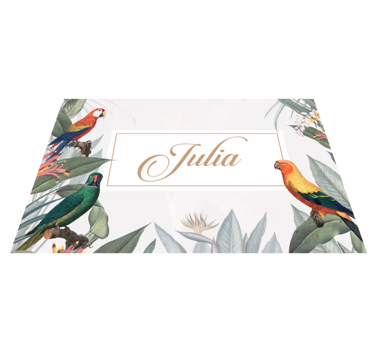 Individual mesa personalizable colocación elegante de nombre - TenVinilo