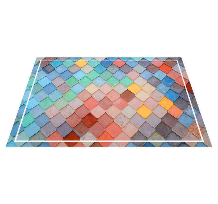 Individual mesa patrón azulejo colorido - TenVinilo