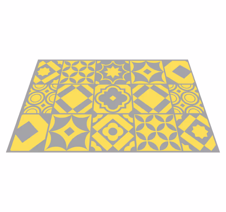 Individual mesa patrón azulejos de motivo geométrico - TenVinilo