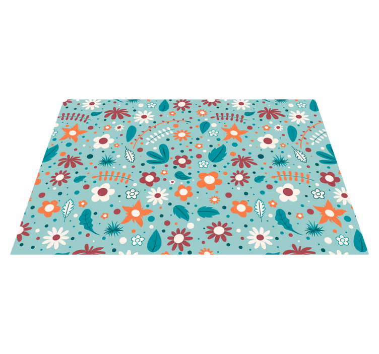 Mantel individual moderno Conjunto de flores para niños - TenVinilo