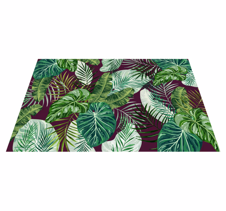 Individual mesa patrón arreglo de hojas tropicales - TenVinilo