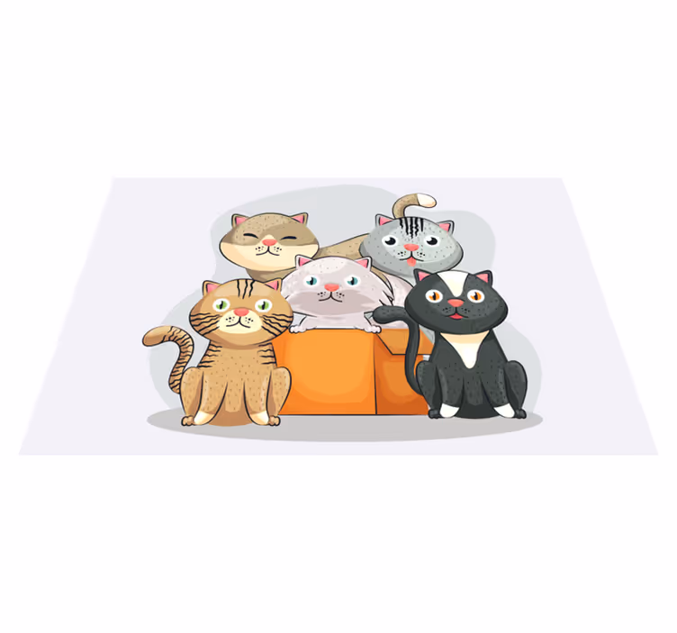 Individual mesa infantil caritas de gatos adorables - TenVinilo
