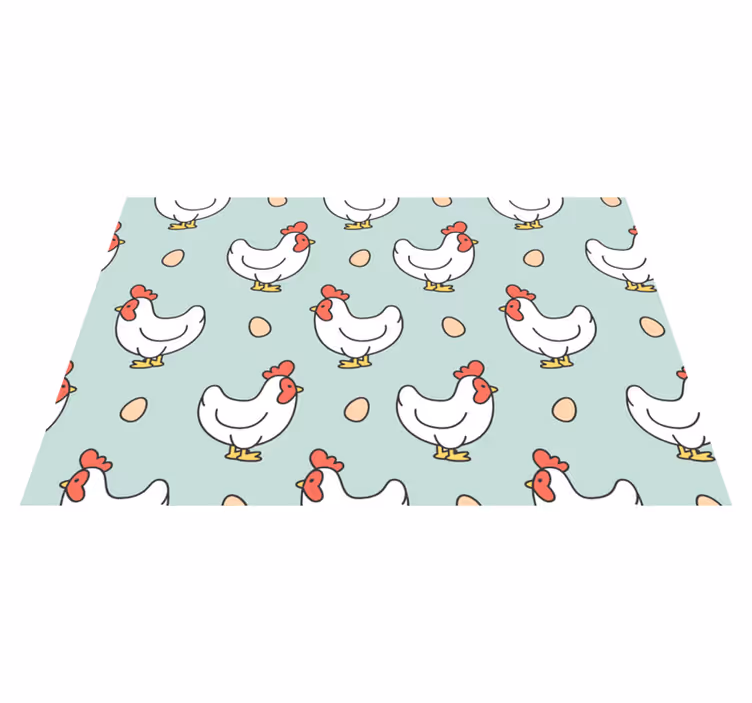 Individual mesa infantil patrones de gallinas juguetonas - TenVinilo
