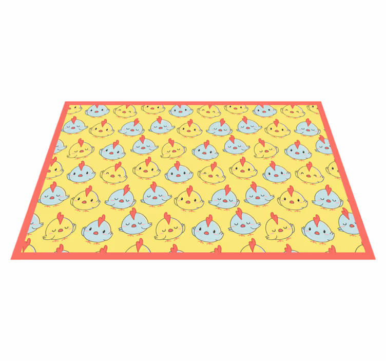 Individual mesa infantil patrón de pollitos adorables - TenVinilo