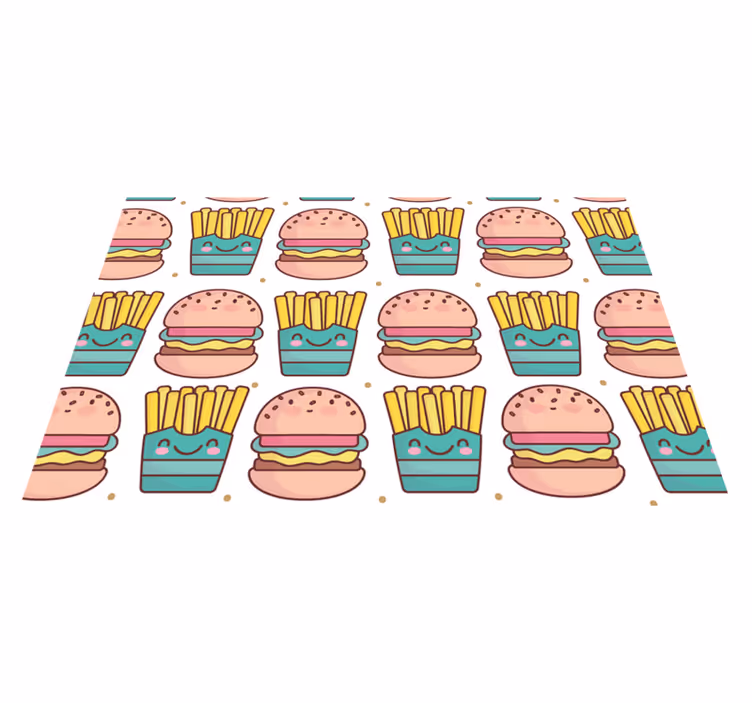 Individual mesa infantil patrón de hamburguesas feliz - TenVinilo