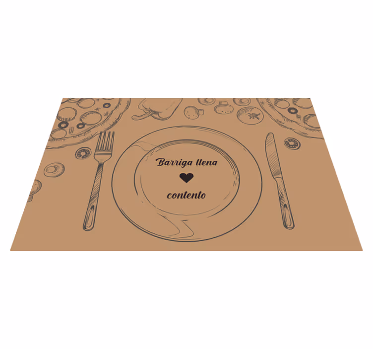 Individual mesa original plato vacío con corazón - TenVinilo