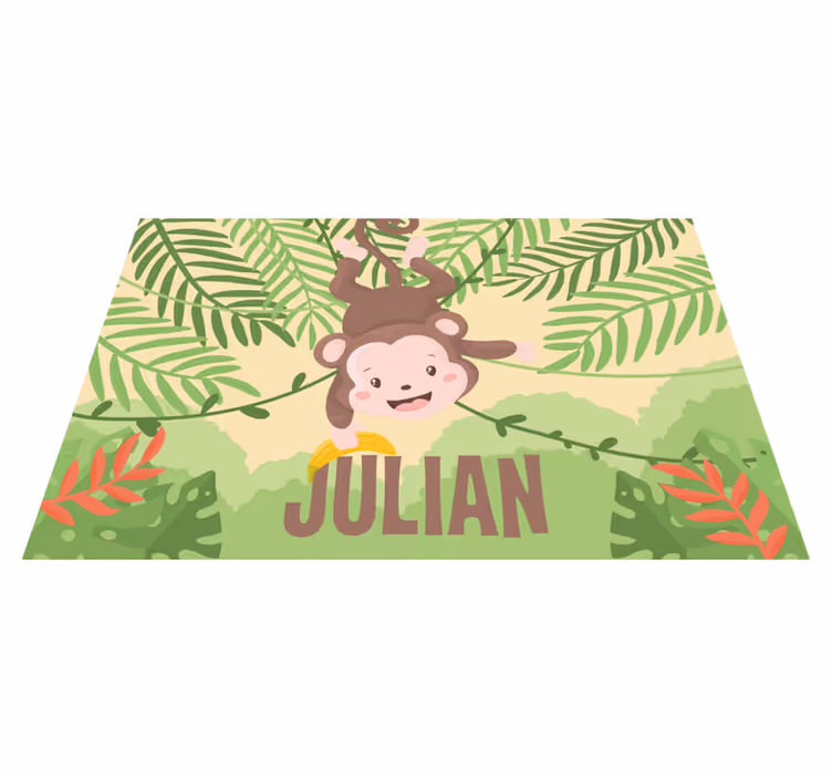 Mantel individual personalizable Pequeño mono en la rama - TenVinilo
