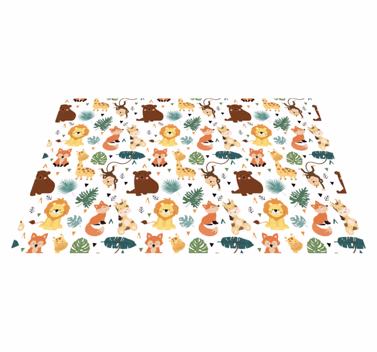 Individual mesa infantil con patrones de animales lindos - TenVinilo