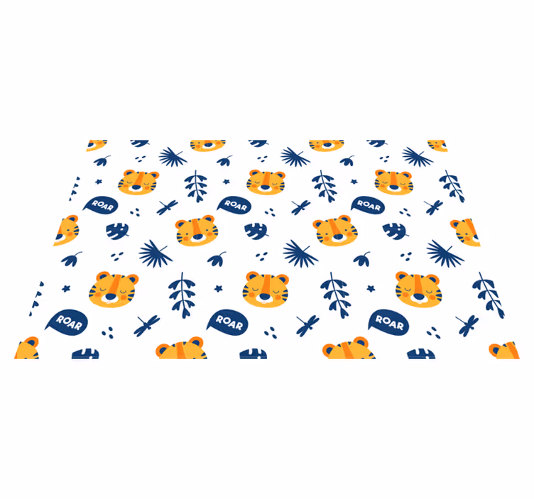 Mantel individual infantil Cabeza de cachorro de tigre y patrón d - TenVinilo