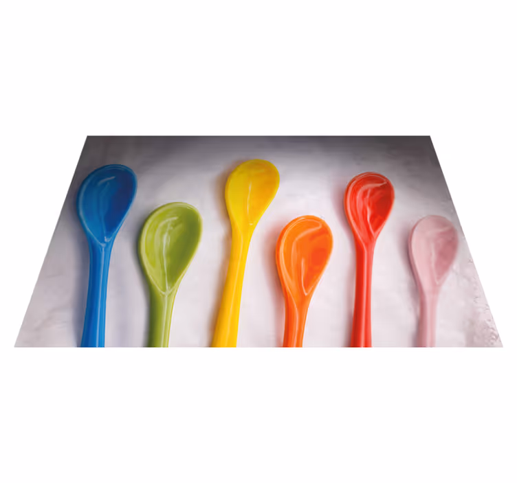 Individual mesa casa utensilios de cocina vibrantes - TenVinilo